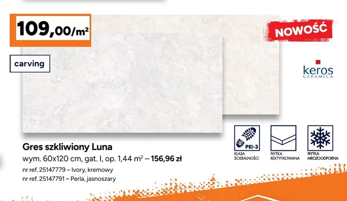 Gres szkliwiony Luna Keros Ceramica promocja w Bricoman