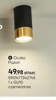 Oczko Puzon czarne/złote 1xGU10 promocja w Castorama