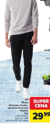 Bluza dressowa męska, spodnie dressowe męskie promocja w Carrefour