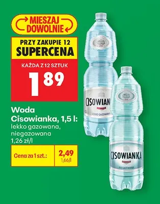 Woda Cisowianka lekko gazowana promocja w Biedronka