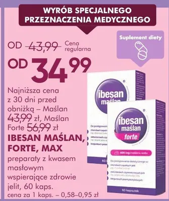 Preparaty z kwasem masłowym wspierające zdrowie jelit, 60 kaps. promocja w Super-Pharm