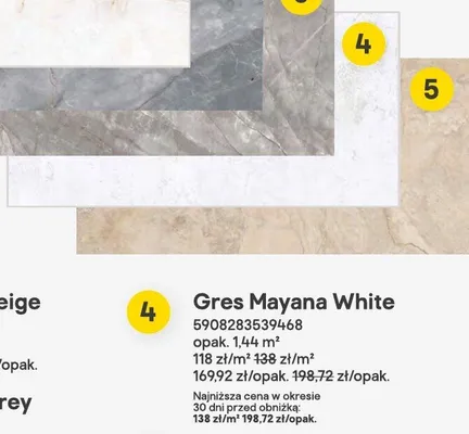 Gres Mayana White promocja w Castorama