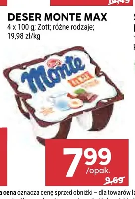 Deser Monte Max 4-pak Zott promocja w Stokrotka