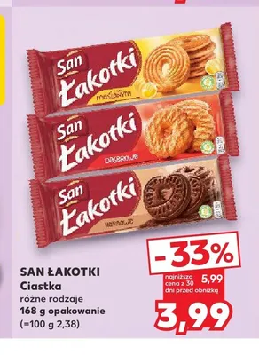 Ciastka kakaowe San Łakotki promocja w Kaufland