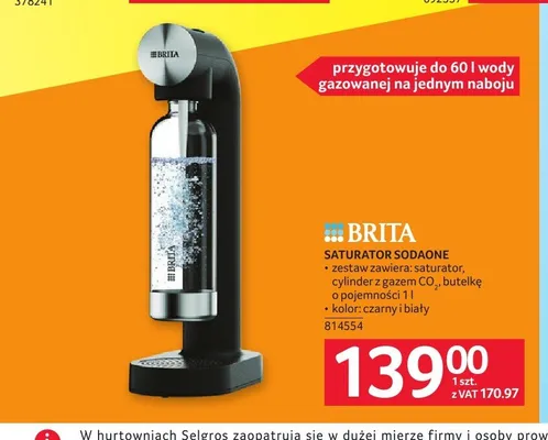Saturator Brita SodaOne promocja w Selgros
