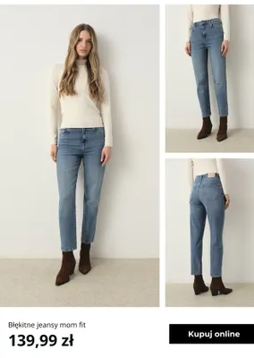 Błękitne jeansy mom fit Greenpoint promocja w Greenpoint