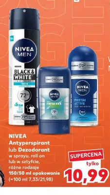 Antyperspirant w sprayu NIVEA Men Black & White promocja w Kaufland
