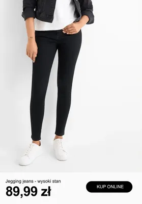 Spodnie jegging jeans - wysoki stan promocja w C&A