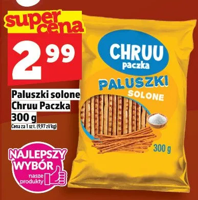 Paluszki solone Chruu Paczka 300g promocja w TOPAZ