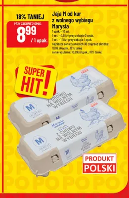 Jajka kurze M od kur z wolnego wybiegu Marysia promocja w POLOmarket