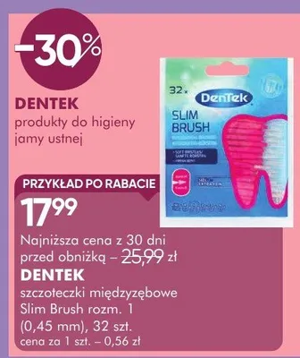 Szczoteczki międzyzębowe Slim Brush rozm. 1 (0,40 mm), 32 szt. promocja w Super-Pharm