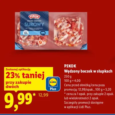 Wędzony boczek w słupkach promocja w Lidl