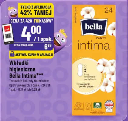 Wkładki higieniczne Intima promocja w POLOmarket