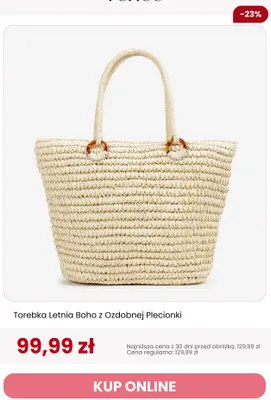 Torebka letnia boho z ozdobnej plecionki Renee promocja w Renee