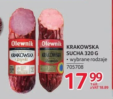 Kiełbasa krakowska sucha drobiowa Balcerzak promocja w Selgros