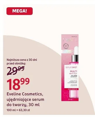 Ujędrniające serum do twarzy Eveline Cosmetics Serum Shot Multi promocja w Rossmann
