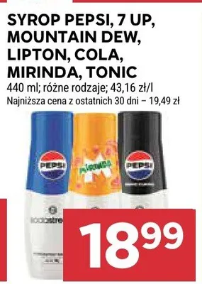 Syrop Pepsi, 7 Up, Mountain Dew, Lipton, Cola, Mirinda, Tonic promocja w Stokrotka