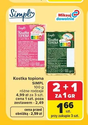 Kostka topiona z szynką Simpl promocja w Carrefour