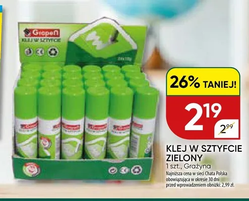 Klej w sztyfcie zielony Grażyna promocja w Chata Polska