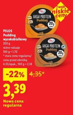 Pudding wysokobiałkowy Pilos promocja w Lidl