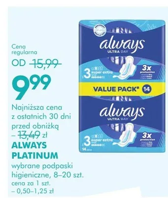 Podpaski higieniczne promocja w Super-Pharm