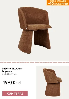 Krzesło Velario brązowe promocja w Homla