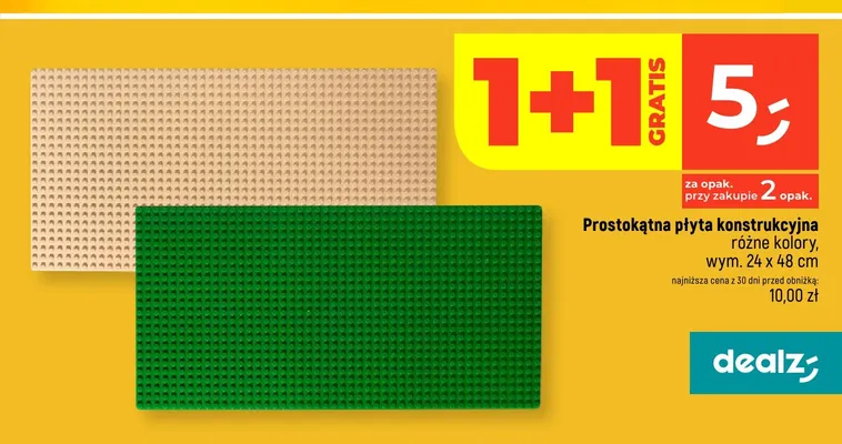 Prostokątna płyta konstrukcyjna 24x48 cm promocja w Dealz
