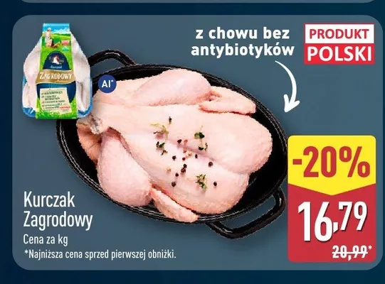 Kurczak Zagrodowy świeży promocja w Aldi
