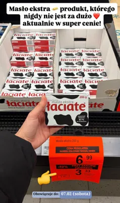 Masło ekstra Łaciate promocja w Aldi
