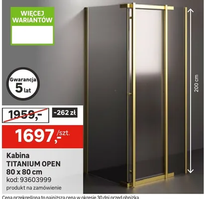 Kabina TITANIUM OPEN 80 x 80 cm promocja w Leroy Merlin