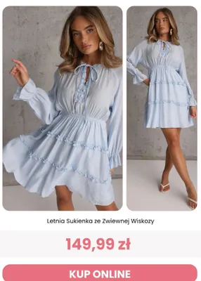 Letnia sukienka ze zwiewnej wiskozy Renee promocja w Renee