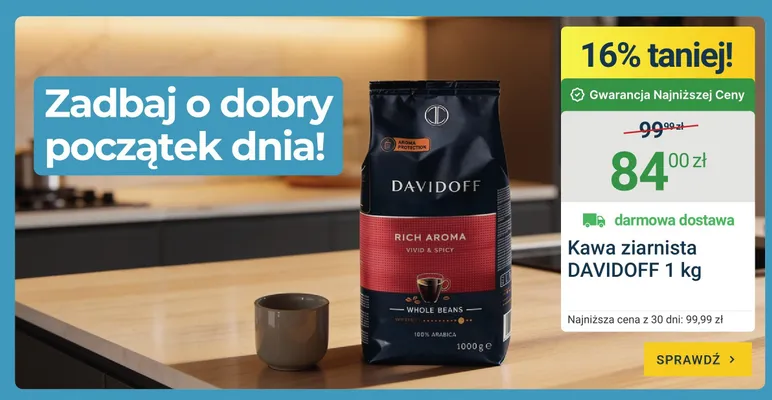 Kawa ziarnista Davidoff Rich Aroma promocja w ERLI