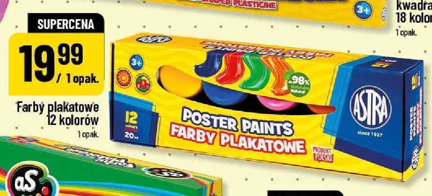 Farby plakatowe Astra 12-pak 20 ml promocja w POLOmarket