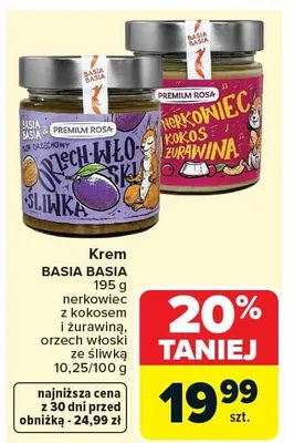 Krem nerkowiec z kokosem i żurawiną promocja w Carrefour
