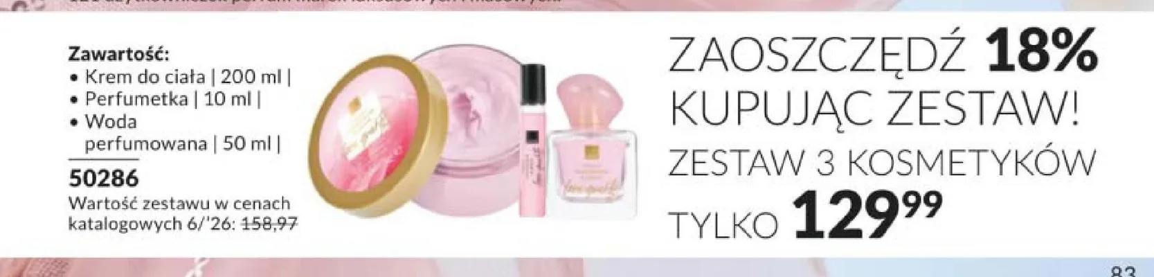 Zestaw 3 kosmetyków Avon TTA Love Quartz promocja w AVON