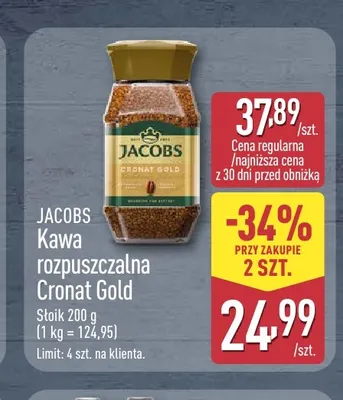 Kawa rozpuszczalna Cronat Gold Jacobs promocja w Aldi