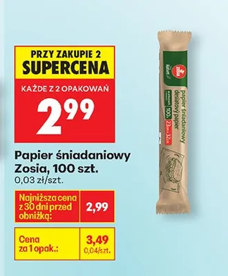 Papier śniadaniowy promocja w Biedronka