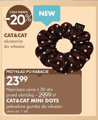 Jedwabna gumka do włosów CAT&CAT Mini Dots promocja w Super-Pharm