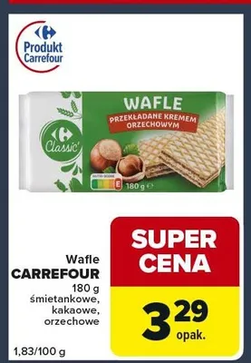 Wafle CARREFOUR orzechowe promocja w Globi