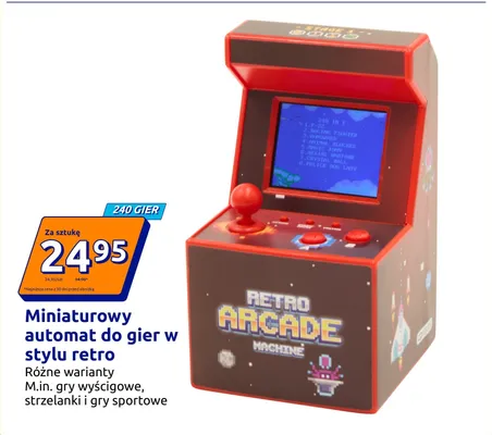 Miniaturowy automat do gier w stylu retro Retro Arcade Machine promocja w Action