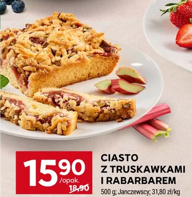 Ciasto z truskawkami i rabarbarem Janczewscy promocja w Stokrotka