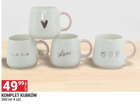 KOMPLET KUBKÓW 360 ml 4 szt. promocja w Merkury Market