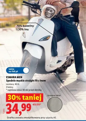 Spodnie męskie straight fit z lnem ESMARA MEN promocja w Lidl