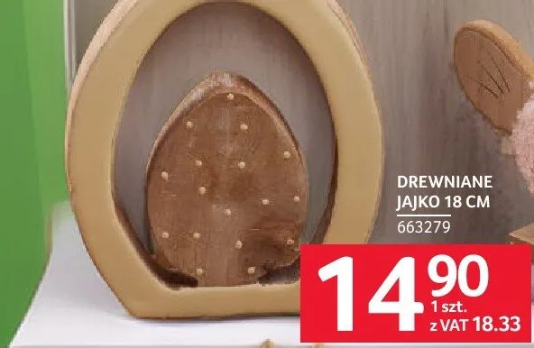 Drewniane jajko 18 cm promocja w Selgros