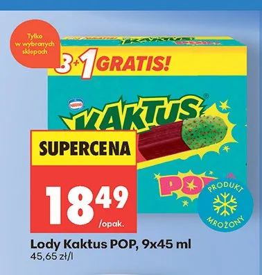 Lody Kactus POP 9-pak 45 ml promocja w Biedronka
