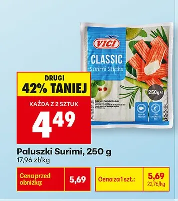 Paluszki surimi Vici Classic promocja w Biedronka