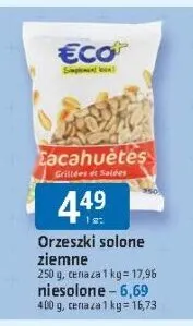 Orzeszki ziemne niesolone Eco+ promocja w Leclerc