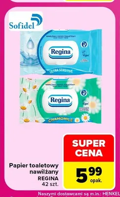 Papier toaletowy nawilżany Regina Chamomile promocja w Carrefour Market