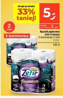 Ręcznik papierowy Zefir Premium 3-warstwowy 2-pak promocja w Dealz