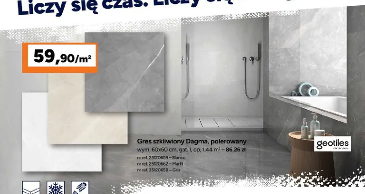 Gres szkliwiony Geotiles Dagma polerowany promocja w Bricoman